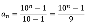 1,11,111の数列の一般項