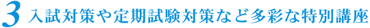 3.入試対策や定期試験対策など多彩な特別講座