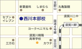 西川本部校の地図